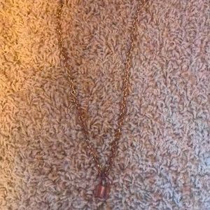 Gold chain necklace with lock